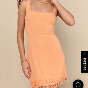 Lulu's Peach Midi Dress
